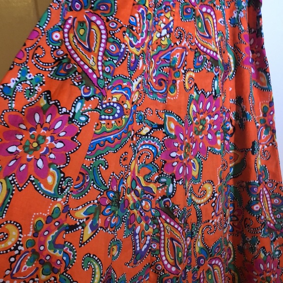 Choices Colorful Linen Summer Dress Sleeveless scoop neck Side Zip SZ M R2 - Picture 3 of 9